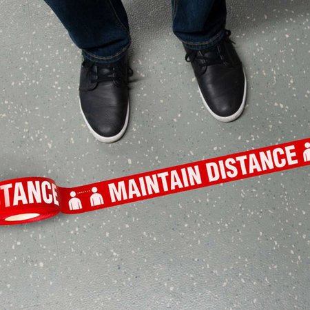 INCOM 2-1/4 x 54 Maintain Distance Message Floor Tape WTP115